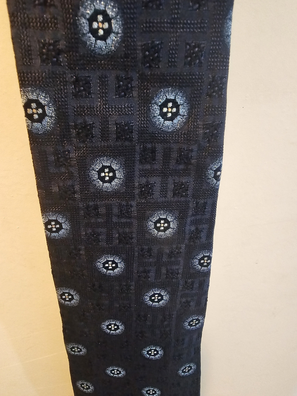 Robert Talbott Silk Tie with Light Blue Medallion Pattern